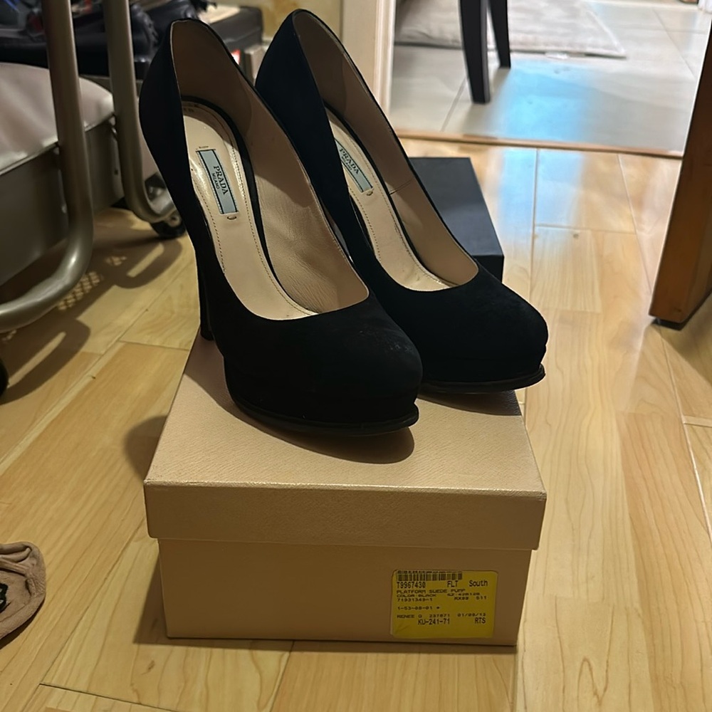 Prada platforms pumps